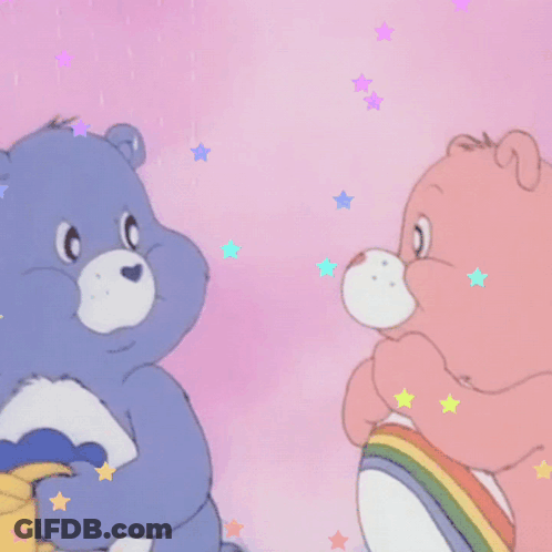 Two Care Bears One Giving Thumbs Up GIF