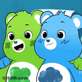 Two Care Bears One With Cloud On Chest GIF