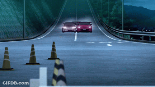 Two Cars Are Driving Down A Highway And One Has A License Plate That Says ' Ssr ' On It GIF