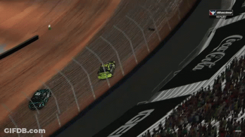 Two Cars Racing On Busch Track GIF