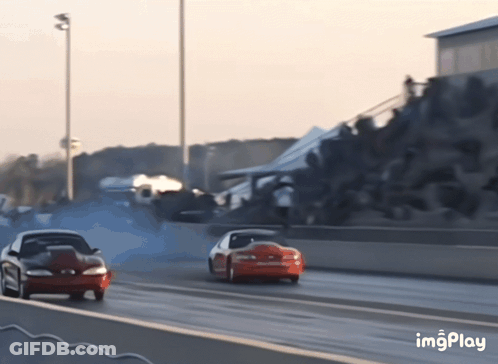 Two Cars Racing On Track Imgplay GIF