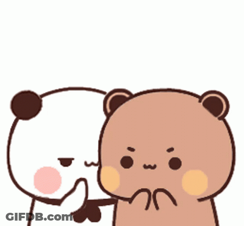 Two Cartoon Bears Are Standing Next To Each Other On A White Background GIF