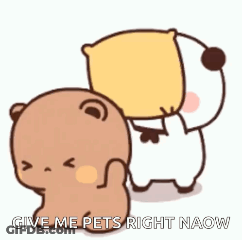 Two Cartoon Bears Holding Hands GIF