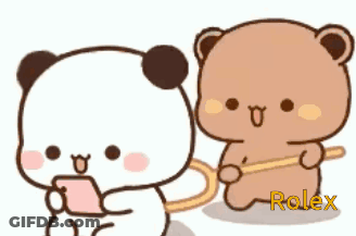 Two Cartoon Bears Standing Next To Each Other GIF