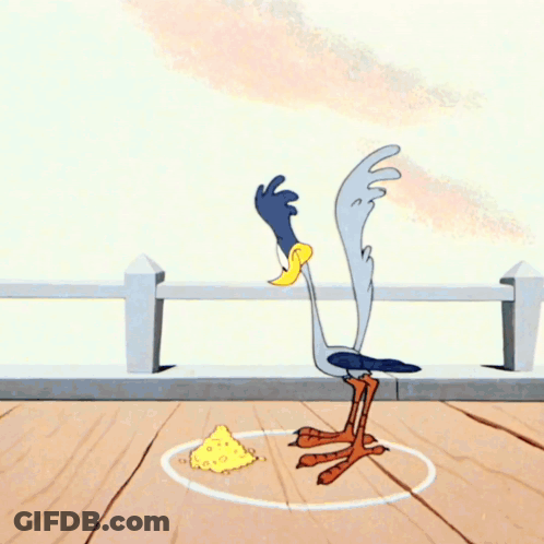 Two Cartoon Birds One Eating Cheese GIF