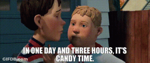 Two Cartoon Boys In One Day And Three Hours It's Candy Time GIF