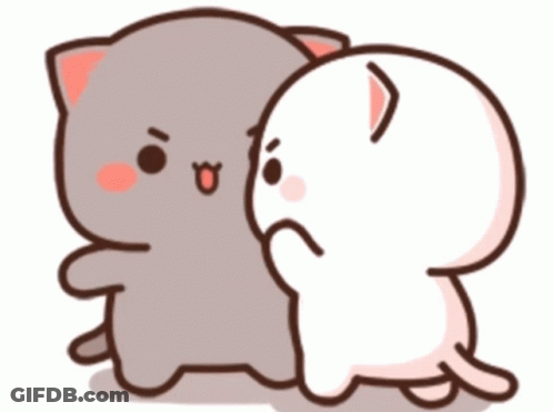 Two Cartoon Cats GIF