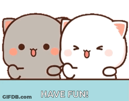Two Cartoon Cats Have Fun GIF
