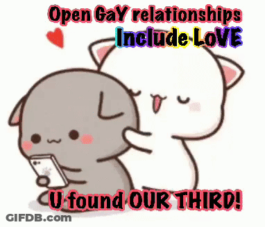 Two Cartoon Cats Hugging With Love U Found Our Third GIF