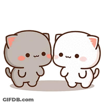 Two Cartoon Cats Kissing GIF