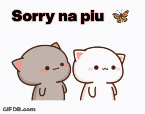 Two Cartoon Cats Saying Sorry Na Piu GIF