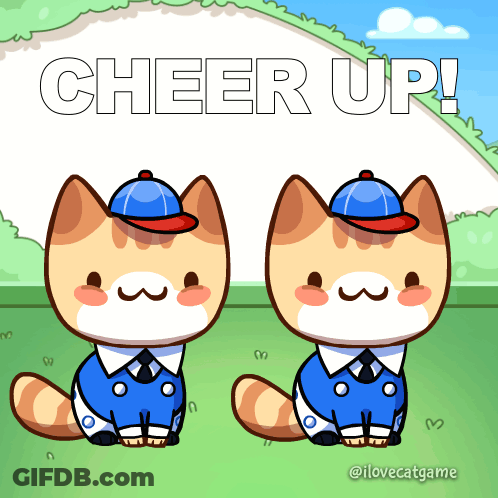 Two Cartoon Cats With Cheer Up GIF