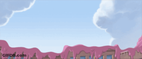 Two Cartoon Characters Are Fighting Each Other In A Scene From A Cartoon GIF