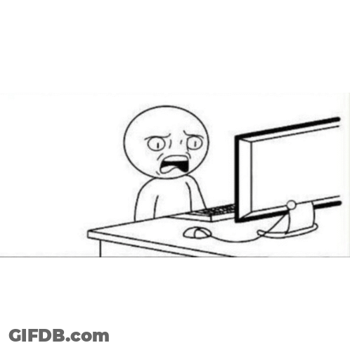 Two Cartoon Characters Are Looking At A Computer Screen And One Of Them Is Wearing A Fbi Shirt . GIF