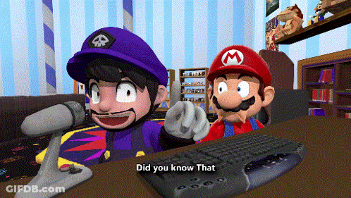 Two Cartoon Characters Are Sitting At A Desk With A Keyboard And A Microphone And The Words " Did You Know That " GIF