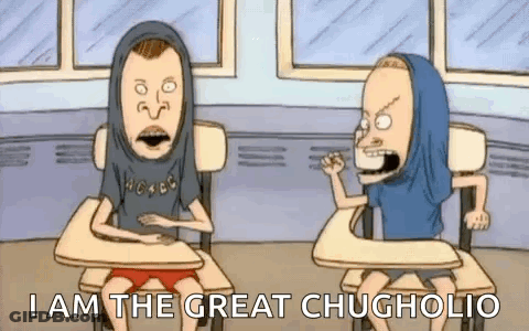 Two Cartoon Characters Are Sitting At Desks In A Classroom And One Of Them Is Wearing A Hoodie . GIF