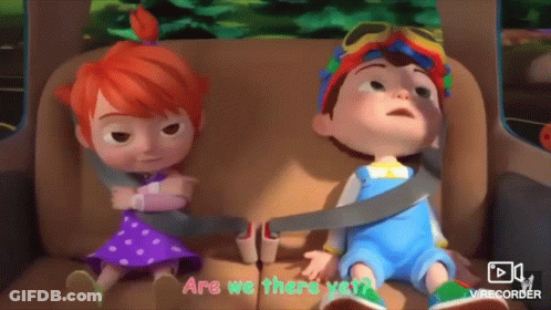 Two Cartoon Characters Are Sitting In The Back Seat Of A Car . GIF