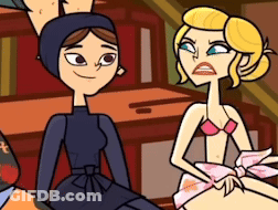 Two Cartoon Characters Are Sitting Next To Each Other And One Of Them Is Wearing A Hijab GIF