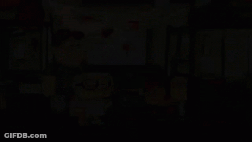 Two Cartoon Characters Are Standing In Front Of An Open Door With The Number 105 On It GIF