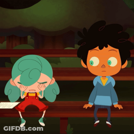 Two Cartoon Characters Are Standing Next To Each Other And One Is Angry GIF