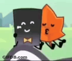 Two Cartoon Characters Are Standing Next To Each Other And One Of Them Has A Bow Tie . GIF