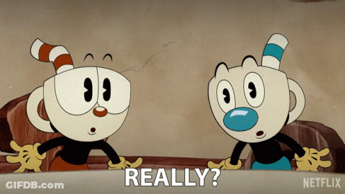 Two Cartoon Characters Are Standing Next To Each Other And One Of Them Is Asking The Other " Really " GIF