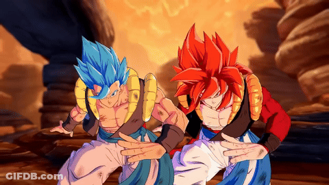 Two Cartoon Characters Are Standing Next To Each Other GIF