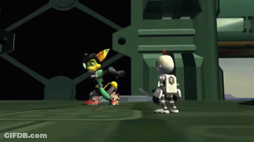 Two Cartoon Characters Are Standing Next To Each Other In A Game GIF