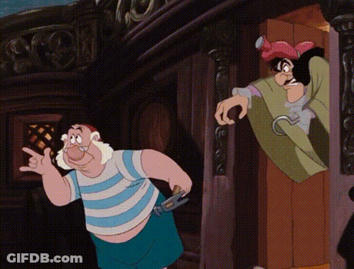 Two Cartoon Characters Are Standing Next To Each Other . GIF