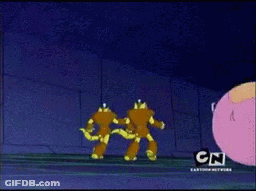 Two Cartoon Characters Are Standing Next To Each Other With Cn Written On The Bottom GIF