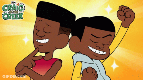 Two Cartoon Characters Are Standing Next To Each Other With The Words Craig And The Creek On The Bottom GIF