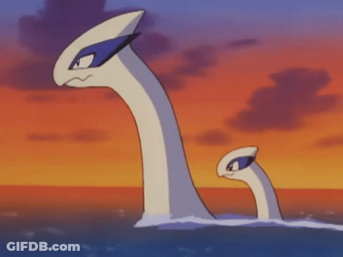 Two Cartoon Characters Are Swimming In The Ocean GIF