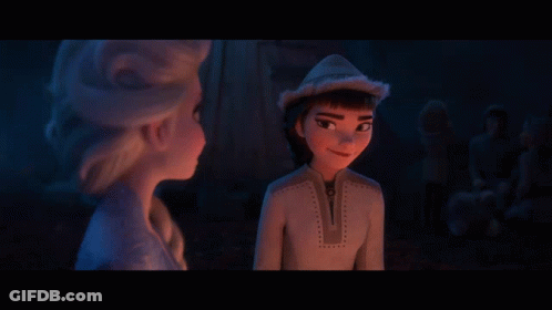 Two Cartoon Characters Are Talking To Each Other And One Has A Surprised Look On Her Face GIF