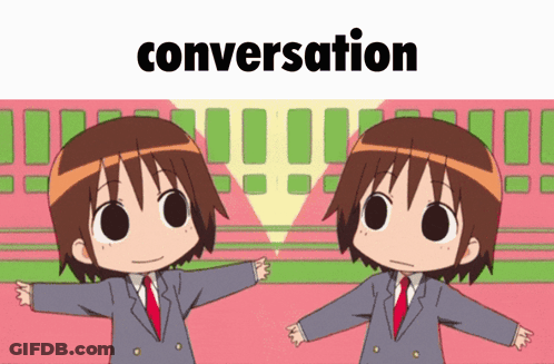 Two Cartoon Characters Conversation GIF