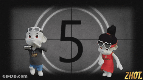 Two Cartoon Characters Countdown Clock 5 GIF