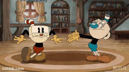 Two Cartoon Characters Dancing Netflix GIF