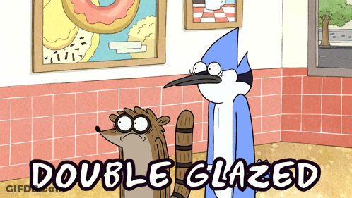 Two Cartoon Characters Double Glazed GIF