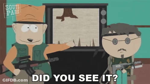 Two Cartoon Characters From South Park Are Standing In Front Of A Television And One Of Them Says Did You See It GIF