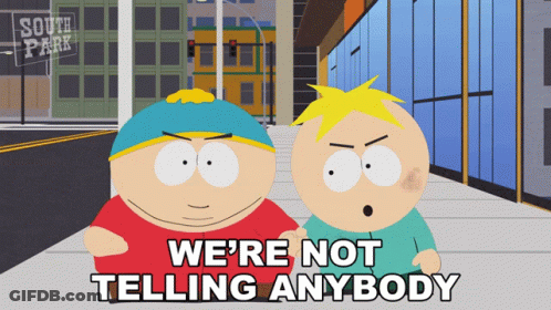 Two Cartoon Characters From South Park Standing Next To Each Other GIF