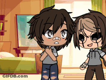 Two Cartoon Characters In Bedroom GIF
