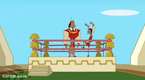 Two Cartoon Characters In Ring GIF