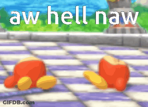 Two Cartoon Characters Lying Aw Hell Naw GIF
