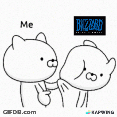Two Cartoon Characters Me And Bizzard Entertainment GIF