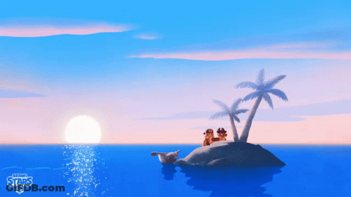 Two Cartoon Characters On Island Brawl Stars GIF