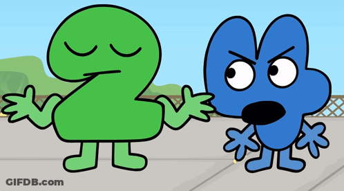 Two Cartoon Characters One Green And One Blue Are Standing Next To Each Other On A Dock GIF