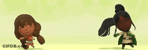 Two Cartoon Characters One In Green Cape GIF