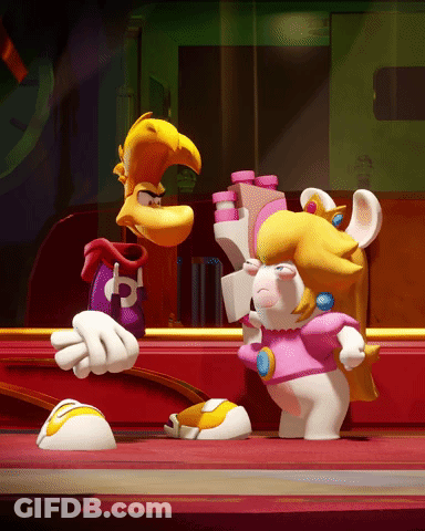 Two Cartoon Characters One In Purple Shirt With Letter P GIF