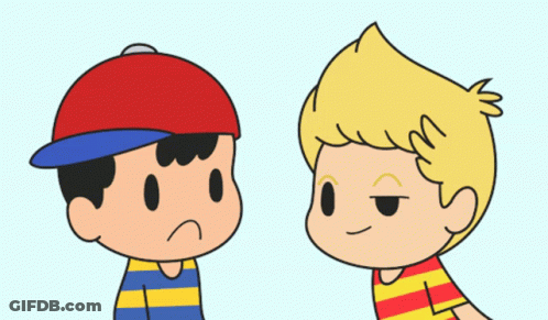Two Cartoon Characters One Sad GIF