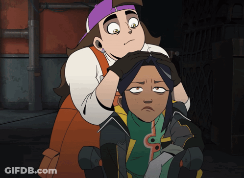 Two Cartoon Characters One Sad GIF