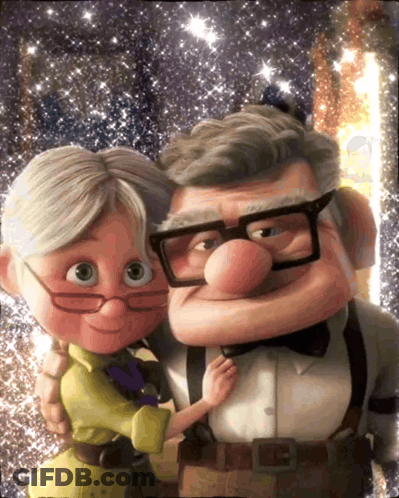 Two Cartoon Characters One Wearing Glasses GIF